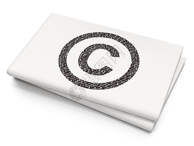 名片图标法律概念 对空白报纸的版权版权法理执法财产法庭作者阅读防御专利保险法官背景