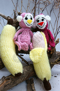 猴子 编织玩具 符号 手工制作团体乐趣艺术猴年新年闲暇产品毛绒家庭爱好背景图片