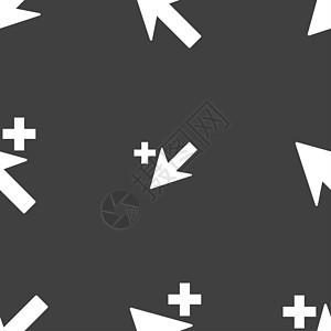 光标 箭头加 添加图标符号 在灰色背景上无缝模式指针网络电子商务反射插图界面技术老鼠网站互联网背景图片