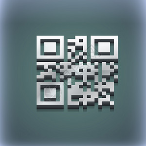 Qr 代码图标符号 3D 风格 时尚 现代的设计 为您的文字留出空间 光栅创造力数据编码徽章插图邮票扫描海豹艺术二维码图片