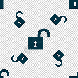 打开锁定图标符号 无缝模式与几何纹理插图秘密按钮电脑代码商业隐私网络预防数字图片