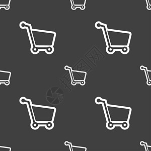 购物车图标符号 灰色背景上的无缝图案大车商业购物电子商务零售互联网插图市场产品按钮图片