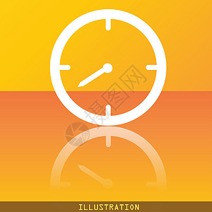 Timer 图标符号 Flat 现代网络设计 有反射和文字空间边界间隔邮票框架徽章时间标签插图跑表令牌图片