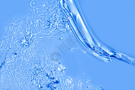 蓝水背景清凉海浪设计气泡蓝色元素活力飞溅生态液体图片