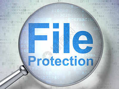 保护概念 用光学玻璃保护文件数字财产背景密钥数据裂缝密码别针监护人隐私图片