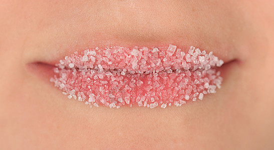 糖唇水晶嘴唇皮肤宏观白色图片
