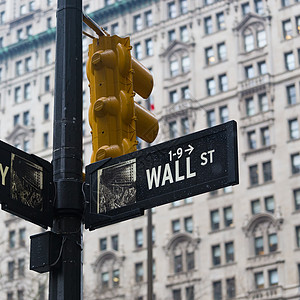 华尔街牌 美国纽约正方形国家城市贸易旅行交易投资管理人员经济库存图片