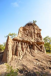 南府 泰国地面喧嚣土地地质学地形砂岩蓝色国家红色石头背景图片