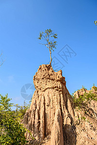 南府 泰国喧嚣岩石场景天空旅游公园地面地形地质学砂岩背景图片