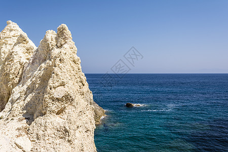 希腊米洛斯岛Milos由白矿形成而成的海景景观蓝色矿物海滩画报天空风景岩石火山个性粉笔图片