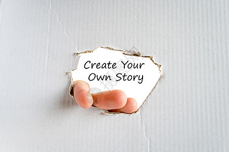 创建您自己的故事文本概念教学生长商务企业成就工作职业旅行进步蓝色图片