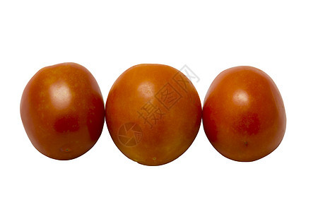 三只新鲜西红柿 绿色叶子 白灰原上隔绝生产阴影白色宏观市场烹饪食物花园蔬菜圆形图片