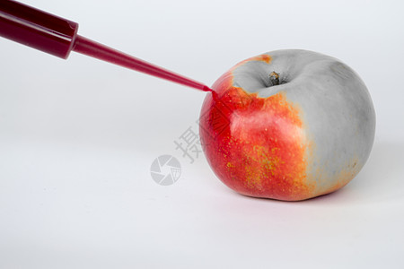 彩色苹果编辑改造食物实验危险基因生物科学注射器吸管图片