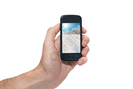 手握移动电话手机电子产品展示数字细胞说话工具键盘按钮技术图片