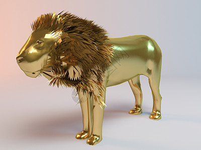 金色 3d 动物 lio射线奢华狮子力量金属反射勋章标签商业捕食者图片
