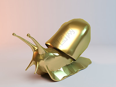 金色 3D 蜗牛奢华荒野捕食者工作室勋章标签眼睛反射金属商业图片