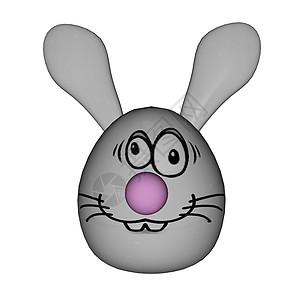 复活节兔子蛋  3D眼睛兔子白色假期牙齿微笑插图食物季节庆典图片
