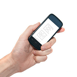 手握移动电话屏幕键盘黑色工具展示说话按钮商业技术细胞图片