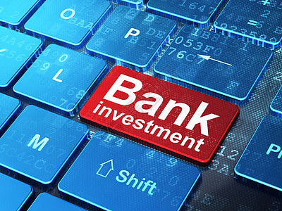 货币概念 银行在计算机键盘背景上的投资库存信用贷款财富债务金融蓝色钥匙储蓄账单图片