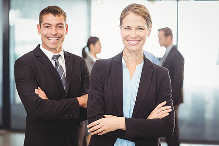 商业家和女商务人士微笑的肖像职业伙伴商业男人团队生意人合作合伙团体职场图片