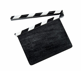 电影拍片板制作运动工作室相机摄影空白石板黑色娱乐白色背景图片