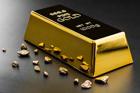 金条和金块奢华财富矿物石头金子宝藏酒吧矿石小路金属图片