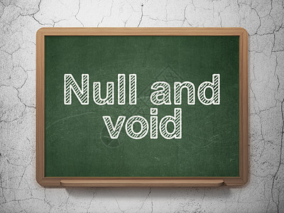 黑板背景上的法律概念 Null 和 Void学校财产法庭渲染木板犯罪执法3d防御权利图片