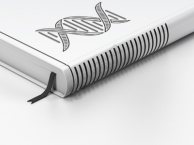 科学概念 闭书 白底DNA和白底DNA3d药品技术制药阅读创新教育保健药店知识图片