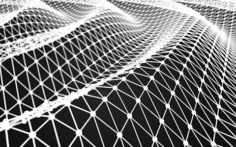抽象多边形空间低聚深色背景科学矩阵黑色墙纸宏观蓝色三角形渲染网络技术图片
