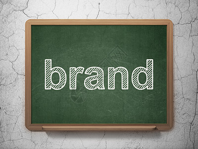营销概念 在黑板背景上打牌市场社会品牌战略木板渲染白色3d课堂宣传图片