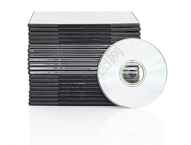 白色背景上有光盘的 DVD 盒视频磁盘软件案件框架办公室歌曲塑料标签技术图片