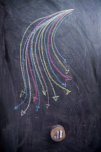彩色箭头 curvilinea指针曲线黑板粉笔图片