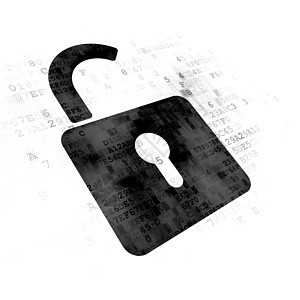 保护概念在数字背景上打开挂锁攻击安全数据代码监视器钥匙政策屏幕犯罪隐私图片
