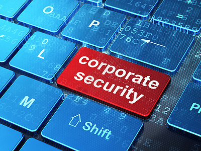 安全概念 计算机键盘背景上的企业安全图片