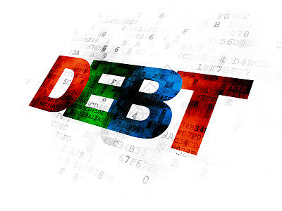 货币概念 数字背景上的债务交换库存财富屏幕现金展示金融储蓄信用贷款图片