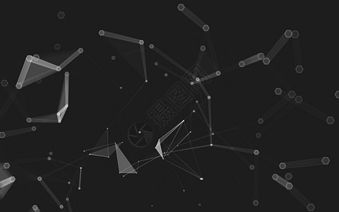 抽象的多边形空间低聚暗 background3d 渲染水晶科学墙纸黑色蓝色3d网络金属技术背景图片