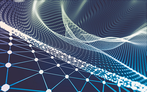 抽象的多边形空间低聚暗 background3d 渲染黑色网络矩阵背景墙纸水晶技术蓝色三角形金属图片