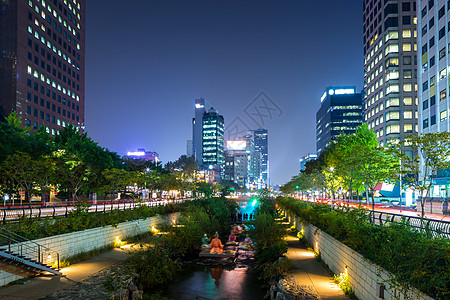 首尔市宗吉川生活旅行溪流池塘公园地标天际商业建筑学景观图片