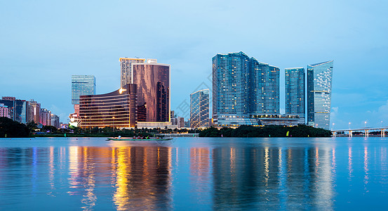 夜间澳门天际场景风景地标度假村货车城市景观图片