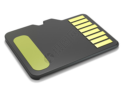 MicroSD 记忆卡背面视图  3个驾驶芯片工具标准数据标签硬盘卡片速度宏观背景