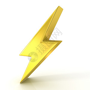 闪电符号 3D 金色 sig气候耀斑灯光力量危险释放天气卡通片气象天空图片