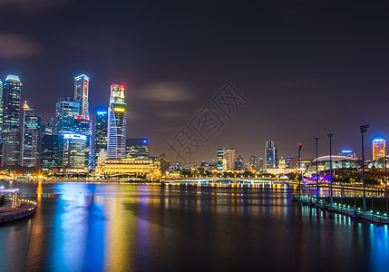 新加坡天际和观景区码头地标酒店反射城市旅游景观建筑学背景图片