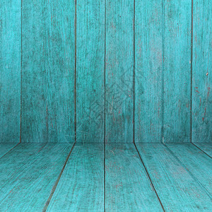 有木板背景的蓝色木制透视地板图片