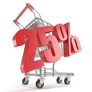 购物车icon25% - 25% 在购物车前折扣百分之二十五背景