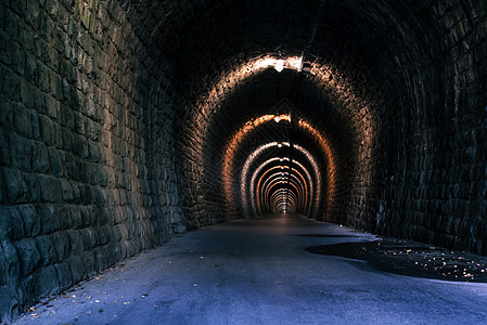 无尽的隧道作为抽象背景入口小路建筑学通道走廊消失砖块背景图片
