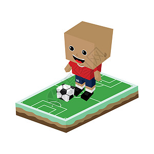 卡漫画足球运动员卡通片国家场地衬衫微笑孩子男人竞赛锦标赛正方形图片
