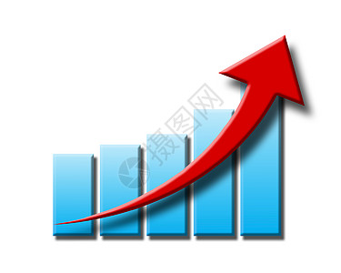 正在进展中的白色背景上的图表箭头和箭头统计数据商业营销银行家收益计算投资银行进步图片