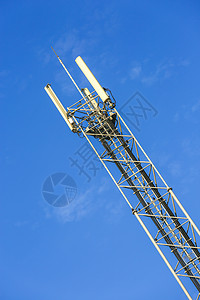 外面高电信网络天线的高度电信网天线讲话通信排放收音机金属发射机系统热点天空数据图片