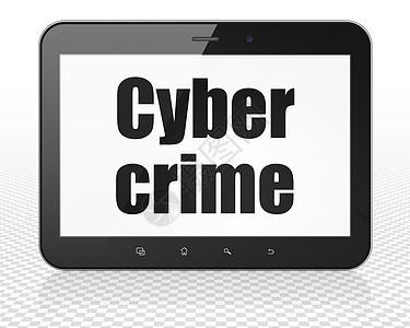 移动pc安全概念 Tablet Pc 计算机与网络犯罪上显示背景