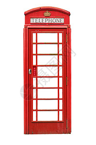 电话亭孤立的英国电话箱背景